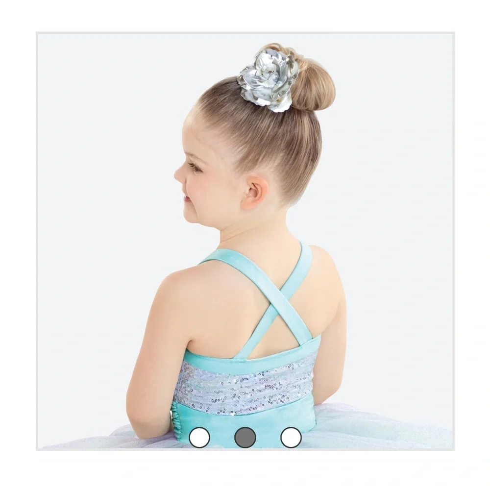 REVOLUTION UEC Girls Sz SC (5/6) Light Aqua Blue Dance ice skating costume tulle